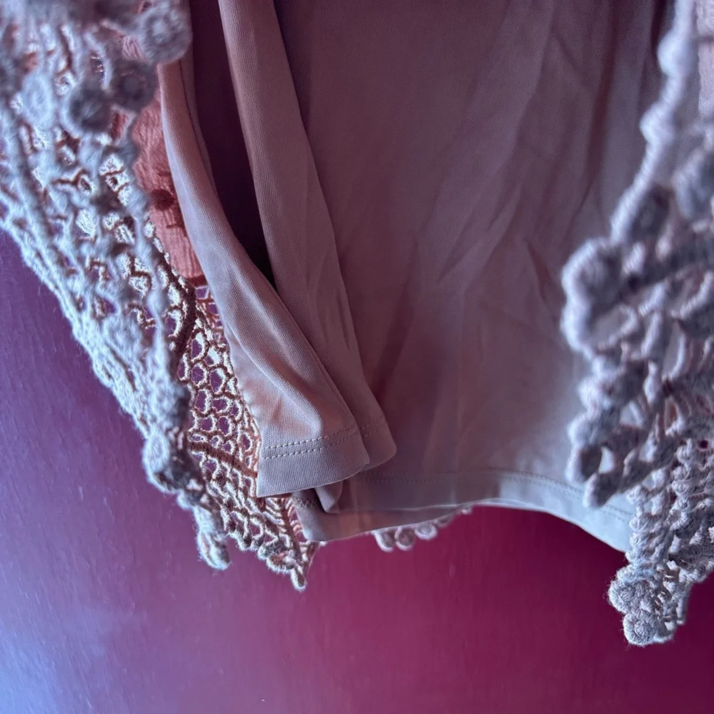 Democracy Crochet Lace Blouse - Tan - Picture 4 of 5